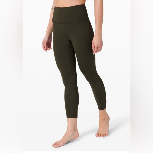 Lululemon 21 Inch Army Green Leggings - Picture 2 of 11